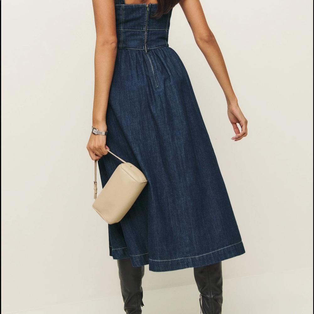 NWT Reformation Tagliatelle Denim Dress size 8